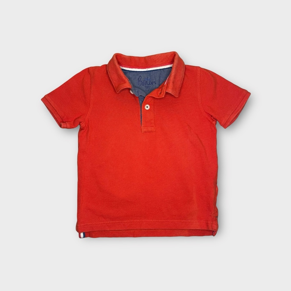Mini Boden Scarlet Red Polo Top